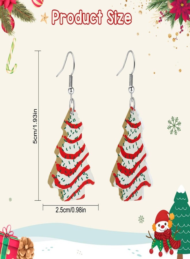 Joyline Christmas Tree Earrings for Women Cute Heart Drop Acrylic Dangle Earrings Christmas Jewelry Gifts Party Costume Outfits Accessories - Image 2